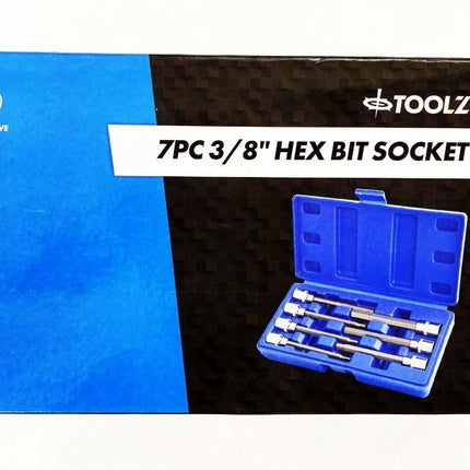 Hex Bit Set Long 3/8 Drive 7pc H3-H10 110mm Chrome Vanadium - Toolzone KDPHX014