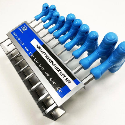 Hex Key Set T Handle Af 10pc In Rack Chrome Vanadium - Toolzone KDPHX016