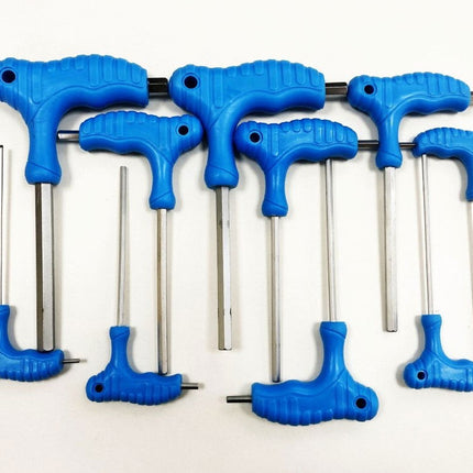 Hex Key Set T Handle Af 10pc In Rack Chrome Vanadium - Toolzone KDPHX016
