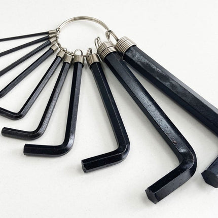 Hex Key Set Metric 10pc 1.5-10mm On Ring Carbon Steel - Toolzone KDPHX018