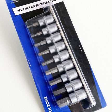Hex Bit Socket Set Metric 3/8 Drive 9pc Chrome Vanadium - Toolzone KDPHX035
