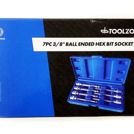 Hex Bit Set Ball End Extra Long 7pc 110mm Chrome Vanadium - Toolzone KDPHX056