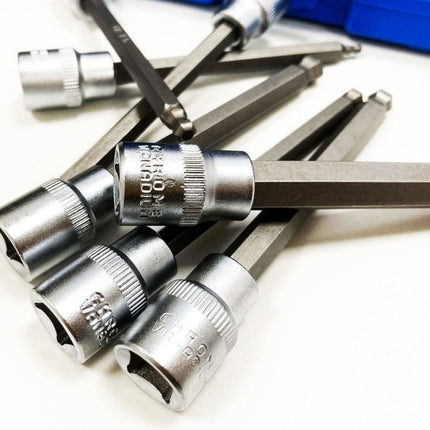 Hex Bit Set Ball End Extra Long 7pc 110mm Chrome Vanadium - Toolzone KDPHX056