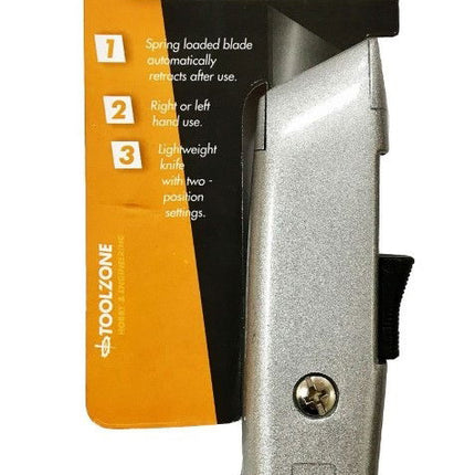 Utility Knife Self Retracting With 2 Blades - Toolzone KDPKN017