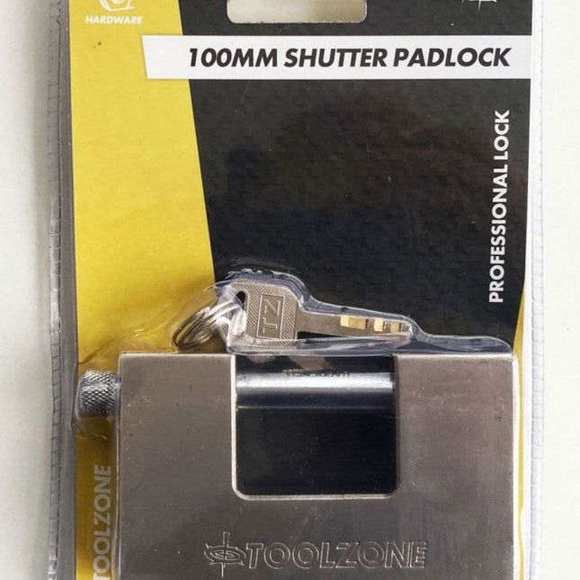 Padlock Shutter 100mm Height 60mm With 3 Keys - Toolzone KDPLK011
