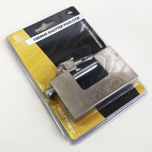 Padlock Shutter 100mm Height 60mm With 3 Keys - Toolzone KDPLK011
