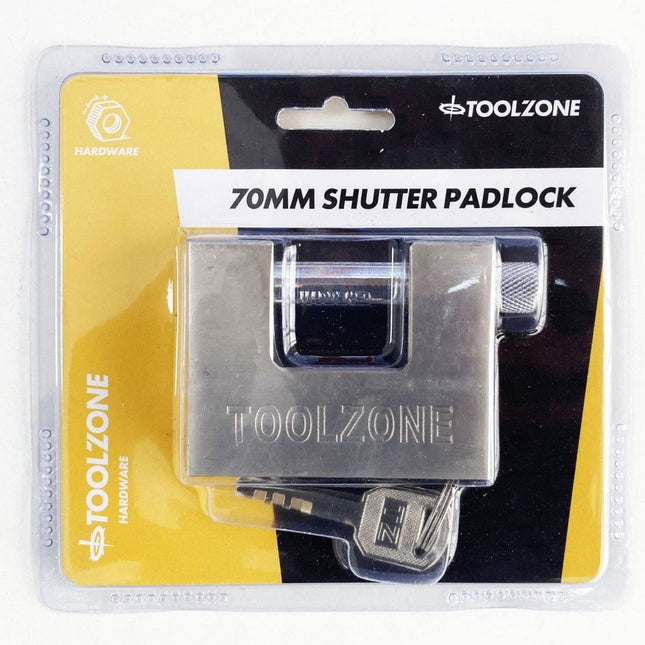 Padlock Shutter 70mm Height 55mm With 3 Keys - Toolzone KDPLK012