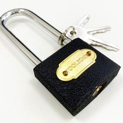 Padlock Long Shank Cast Iron 38mm 65mm Shackle With 3 Keys - Toolzone KDPLK031