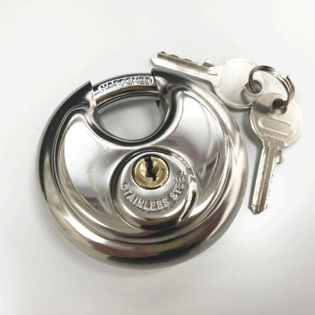 Padlock Disc 70mm Hardened Shackle With 2 Keys - Toolzone KDPLK050