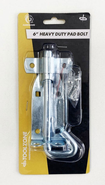 Padbolt Galvanised 6 Zinc Plated 65mm Width With Fixings - Toolzone KDPLK081
