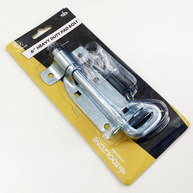 Padbolt Galvanised 6 Zinc Plated 65mm Width With Fixings - Toolzone KDPLK081