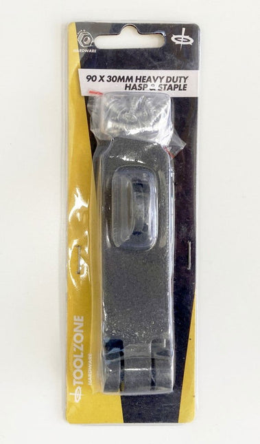 Hasp And Staple Cast Iron 90x30mm 3.8mm Thick - Toolzone KDPLK085