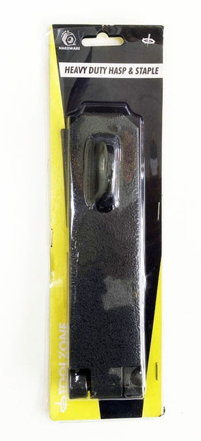Hasp And Staple Cast Iron 7 x 2 With Fixings - Toolzone KDPLK086