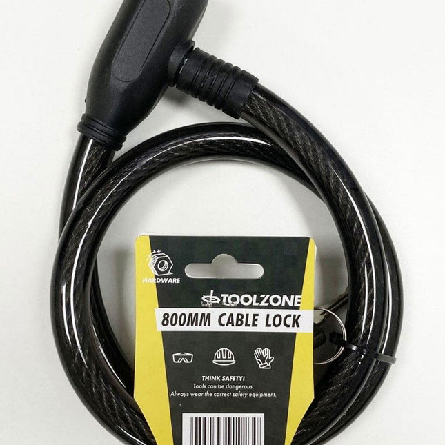 Cable Lock 15mm x 800mm With 2 Keys - Toolzone KDPLK097