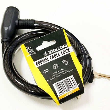 Cable Lock 15mm x 800mm With 2 Keys - Toolzone KDPLK097