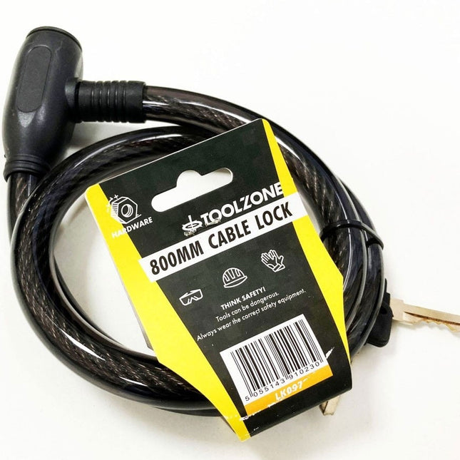 Cable Lock 15mm x 800mm With 2 Keys - Toolzone KDPLK097