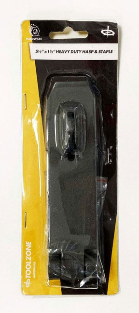 Hasp And Staple Cast Iron 5.5 x 1.5 With Fixings - Toolzone KDPLK103