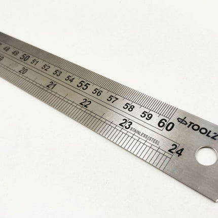 Stainless Steel Ruler 24 1.2mm Thickness Metric And Imperial - Toolzone KDPMS101