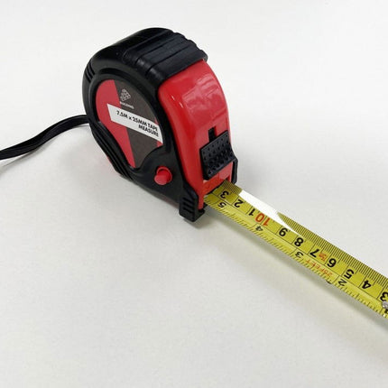 Tape Measure 7.5m x 25mm Rubber Coated Metric And Imperial - Toolzone KDPMS124