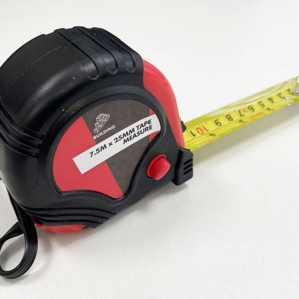 Tape Measure 7.5m x 25mm Rubber Coated Metric And Imperial - Toolzone KDPMS124