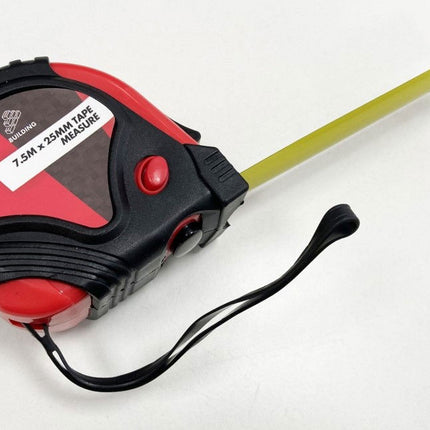 Tape Measure 7.5m x 25mm Rubber Coated Metric And Imperial - Toolzone KDPMS124
