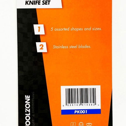 Painting Knife Set 5PC High Carbon Spring Steel Blades Sizes 1-5 - Toolzone KDPPK001