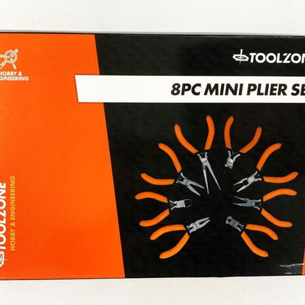 Mini Plier Set Assorted 8PC Chrome Vanadium Steel - Toolzone KDPPL137