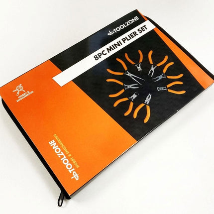 Mini Plier Set Assorted 8PC Chrome Vanadium Steel - Toolzone KDPPL137