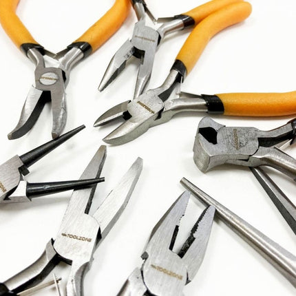Mini Plier Set Assorted 8PC Chrome Vanadium Steel - Toolzone KDPPL137