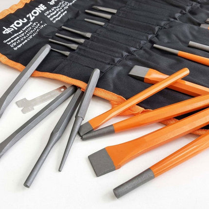 Punch And Chisel Set 28PC Jumbo Crv Vinyl Pouch - Toolzone KDPPN006