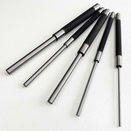 Pin Punch Set Parallel 5PC 1/8, 3/16, 1/4, 5/16, 3/8 Hardened Steel - Toolzone KDPPN100