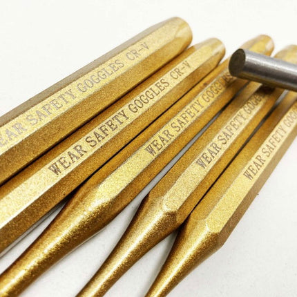 PIN PUNCH SET 6PC 3mm, 4mm, 5mm, 6mm, 7mm, 8mm CHROME VANADIUM - TOOLZONE KDPPN101
