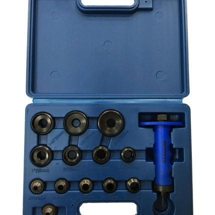Hole Punch Set 14PC 5-35mm Hardened Tempered Black Finish In Case - Toolzone KDPPN166