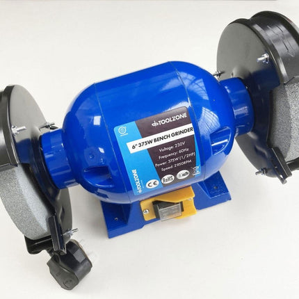 Bench Grinder 6 375W 1/2HP 230V With Fine And Coarse Wheels - Toolzone KDPPW057