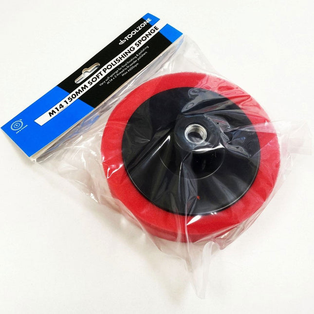 Polishing Sponge Soft 150 x 50mm M14 Thread - Toolzone KDPPW160