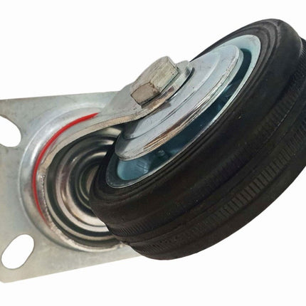 Castor Swivel 3 72mm Rubber Wheel Steel Plate 25kg - Toolzone KDPRM007