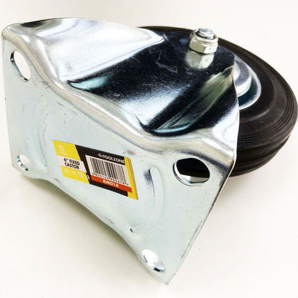 Castor Fixed 6 150mm Rubber Wheel Steel Plate 135kg - Toolzone KDPRM014