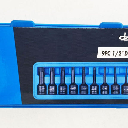 Impact Spline Bit Set 9PC M4-M16 1/2 Drive - Toolzone KDPSD070