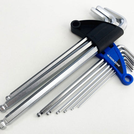 Extra-long Ball Hex Key Set 9PC 1.5-10mm - Toolzone KDPSD075