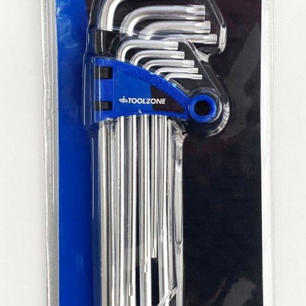 Extra-long Tamperproof Star Key Set 9PC T10-T50 - Toolzone KDPSD076