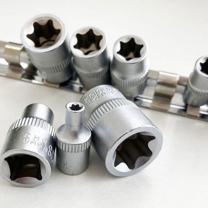 Female Star Socket Set 10PC 4-18mm On Rail - Toolzone KDPSD077