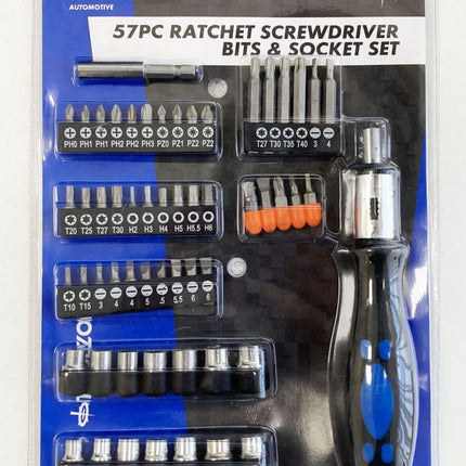 Ratchet Screwdriver And Socket Set 57PC - Toolzone KDPSD102