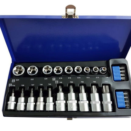 Star Bits And E Socket Set 27PC 3/8 1/2 - Toolzone KDPSD128