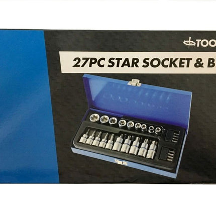 Star Bits And E Socket Set 27PC 3/8 1/2 - Toolzone KDPSD128