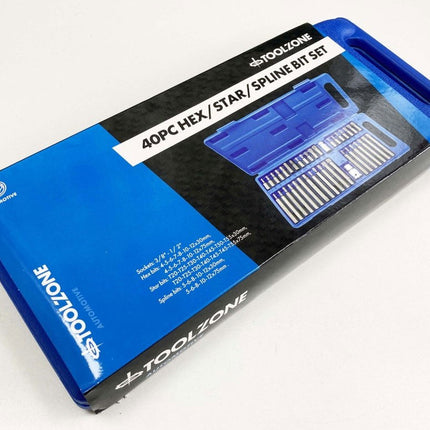 Hex Star Spline Bit Set 40PC 30mm 75mm 3/8 1/2 Drive - Toolzone KDPSD140