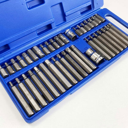Hex Star Spline Bit Set 40PC 30mm 75mm 3/8 1/2 Drive - Toolzone KDPSD140
