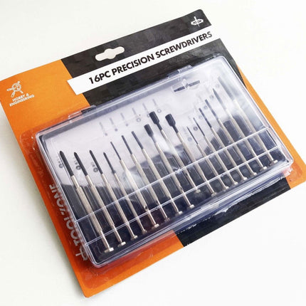 Precision Screwdriver Set 16PC Phillips 00-2 Slot 1-3.5mm Hex 1.5-2.5 Star 3-5 - Toolzone KDPSD212