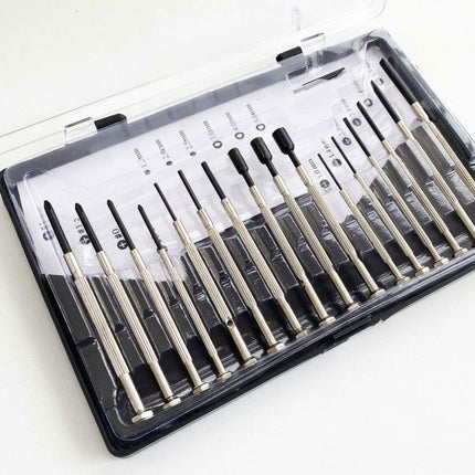 Precision Screwdriver Set 16PC Phillips 00-2 Slot 1-3.5mm Hex 1.5-2.5 Star 3-5 - Toolzone KDPSD212