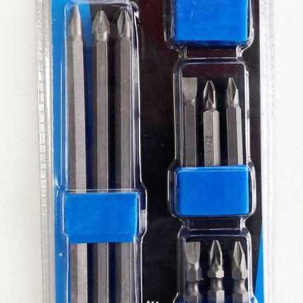 Power Bit Set Assorted 12PC PH2 PZ2 6mm Lengths 150mm 65mm 50mm 25mm - Toolzone KDPSD230