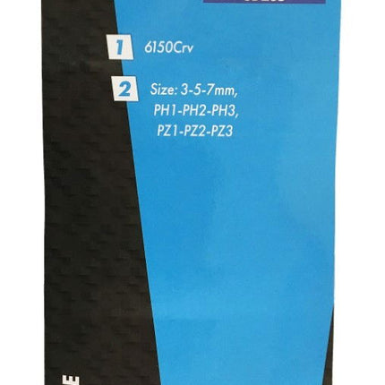 Power Bit Set Crv 9PC 150mm Slot 3-7mm Phillips 1-3 Pozi 1-3 - Toolzone KDPSD235
